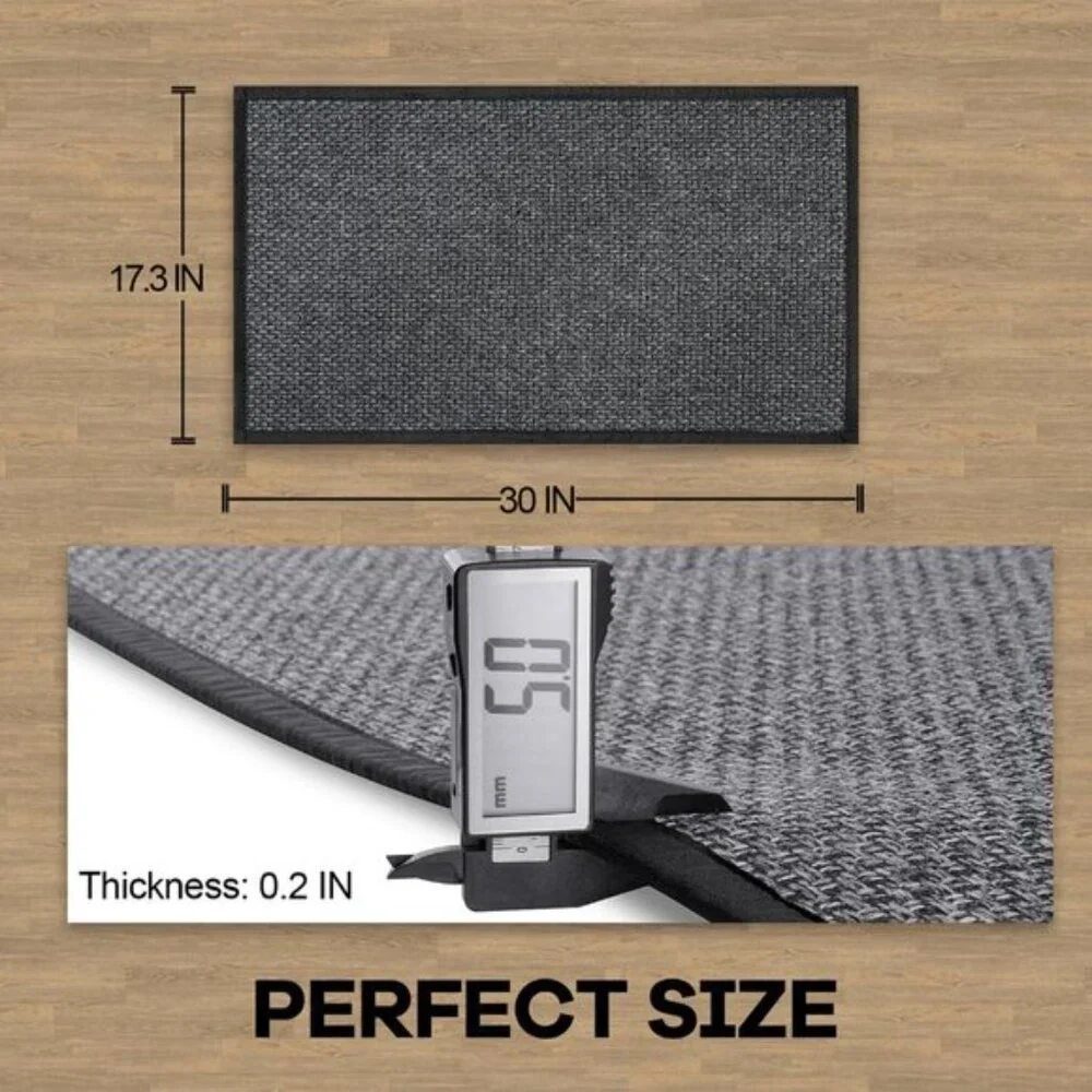 New Black Kitchen Rug, Washable Non-Slip Absorbent Mat for Sink, Door & Entryway
